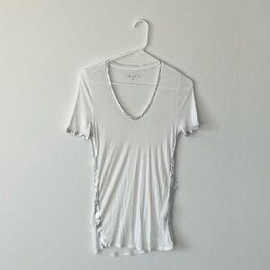 Zadig & Voltaire Silver-Trimmed White Tee